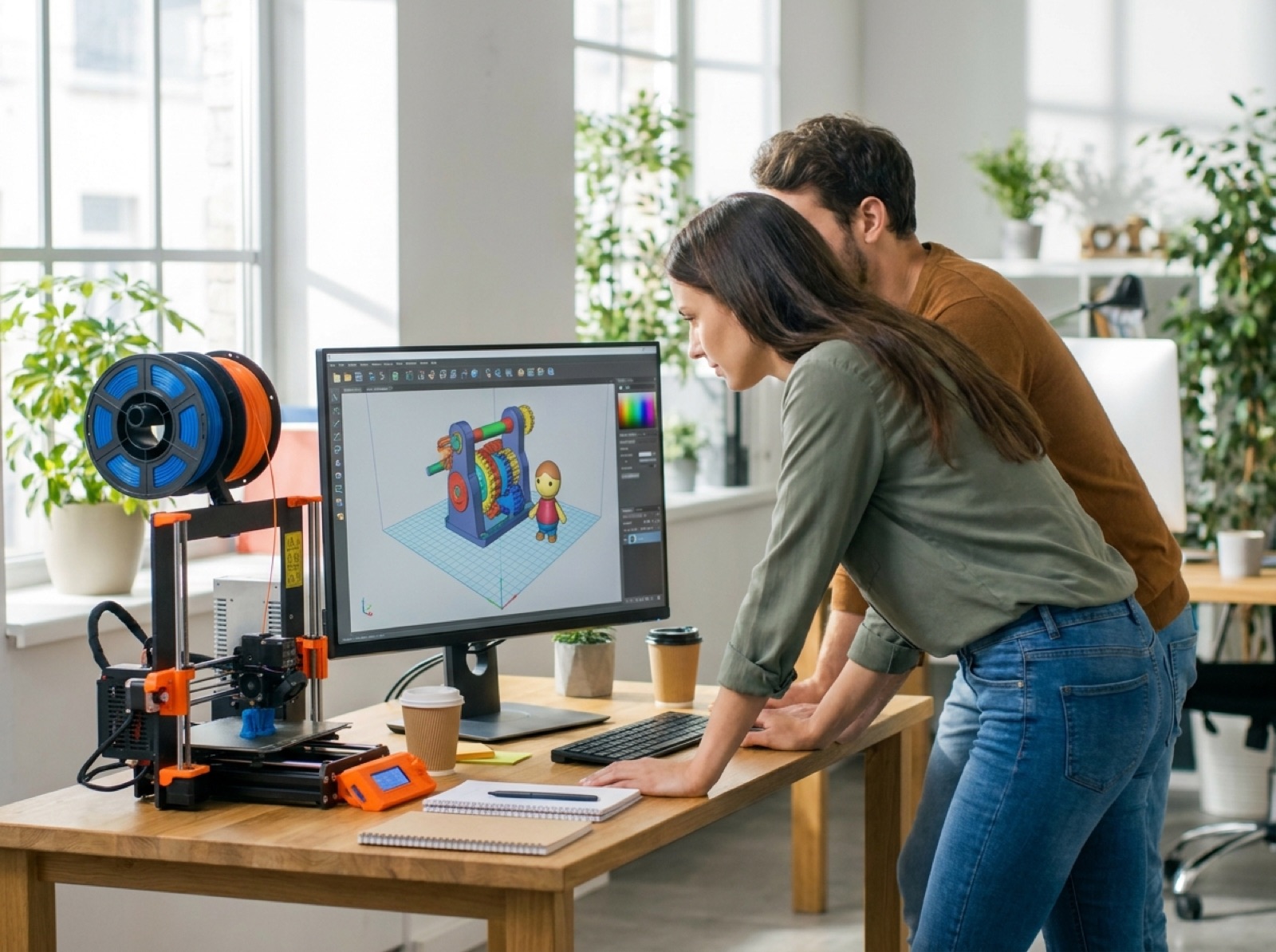 Nossa equipe modelando um projeto 3D